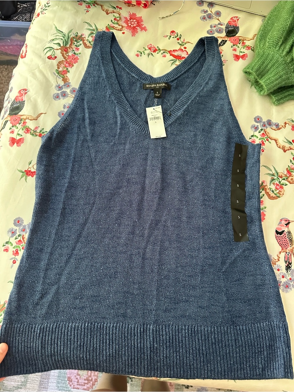 Banana Republic Indigo V-Neck Knit Tank